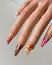 Load image into Gallery viewer, Hand-Painted Autumn-Themed 3D Carved Stiletto Nails with Sticky Tabs &amp; Kit E053
