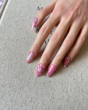 Load image into Gallery viewer, Hand-Painted Pink Bow 3D Carved Almond Shaped Nails with Sticky Tabs &amp; Kit E054