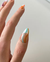 Load image into Gallery viewer, Hand-Painted French Lines Temptation Almond Shaped Nails with Sticky Tabs &amp; Kit A141