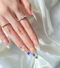 Load image into Gallery viewer, Hand-Painted Crystal Florist Almond Shaped Nails with Sticky Tabs &amp; Kit A028