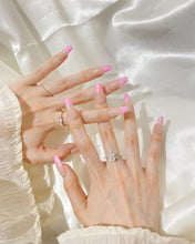 Load image into Gallery viewer, Hand-Painted Hologram Heart Coffin Press-On Nails with Sticky Tabs &amp; Kit A007