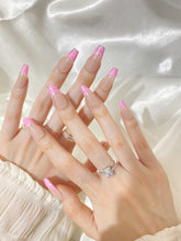 Load image into Gallery viewer, Hand-Painted Hologram Heart Coffin Press-On Nails with Sticky Tabs &amp; Kit A007
