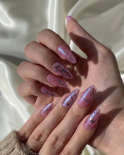 Load image into Gallery viewer, Hand-Painted Twilight Candy Almond Shaped Nails with Sticky Tabs &amp; Kit Y009
