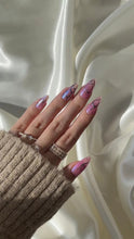 Load image into Gallery viewer, Hand-Painted Twilight Candy Almond Shaped Nails with Sticky Tabs &amp; Kit Y009