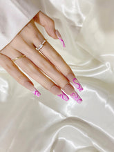 Load image into Gallery viewer, Hand-Painted Ballet Slipper Coffin Press-On Nails with Sticky Tabs &amp; Kit A089
