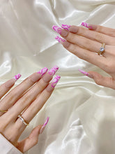 Load image into Gallery viewer, Hand-Painted Ballet Slipper Coffin Press-On Nails with Sticky Tabs &amp; Kit A089