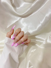 Load image into Gallery viewer, Hand-Painted Ballet Slipper Coffin Press-On Nails with Sticky Tabs &amp; Kit A089