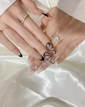 Load image into Gallery viewer, Hand-Painted Picasso’s Petals Almond Shaped Nails with Sticky Tabs &amp; Kit A013