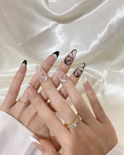 Load image into Gallery viewer, Hand-Painted Picasso’s Petals Almond Shaped Nails with Sticky Tabs &amp; Kit A013