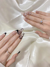 Load image into Gallery viewer, Hand-Painted Picasso’s Petals Almond Shaped Nails with Sticky Tabs &amp; Kit A013
