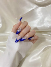Load image into Gallery viewer, Hand-Painted Velvet Star Almond Shaped Nails with Sticky Tabs &amp; Kit A088