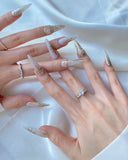 Hand-Painted Elf Wink Stiletto Nails with Sticky Tabs & Kit Y083