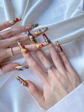 Load image into Gallery viewer, Hand-Painted Sunny Drops Coffin Press-On Nails with Sticky Tabs &amp; Kit Y008