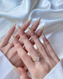 Hand-Painted Glitter Galaxy Almond Shaped Nails with Sticky Tabs & Kit A009