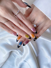 Load image into Gallery viewer, Hand-Painted Doodle Pop Almond Shaped Nails with Sticky Tabs &amp; Kit A004