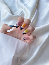 Load image into Gallery viewer, Hand-Painted Doodle Pop Almond Shaped Nails with Sticky Tabs &amp; Kit A004