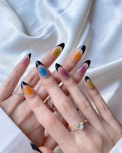 Load image into Gallery viewer, Hand-Painted Doodle Pop Almond Shaped Nails with Sticky Tabs &amp; Kit A004
