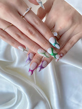 Load image into Gallery viewer, Hand-Painted Jungle Phantom Almond Shaped Nails with Sticky Tabs &amp; Kit Y057