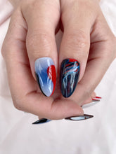 Load image into Gallery viewer, Hand-Painted Cursed Candy Almond Shaped Nails with Sticky Tabs &amp; Kit Y095