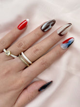 Load image into Gallery viewer, Hand-Painted Cursed Candy Almond Shaped Nails with Sticky Tabs &amp; Kit Y095