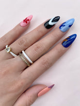 Load image into Gallery viewer, Hand-Painted Mermaid’s Cocoon Almond Shaped Nails with Sticky Tabs &amp; Kit Y084