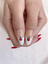 Load image into Gallery viewer, Hand-Painted Cherry Fiz Almond Shaped Nails with Sticky Tabs &amp; Kit A126