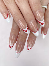 Load image into Gallery viewer, Hand-Painted Love Bubbles Almond Shaped Nails with Sticky Tabs &amp; Kit A112