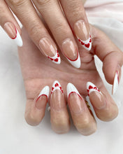Load image into Gallery viewer, Hand-Painted Love Bubbles Almond Shaped Nails with Sticky Tabs &amp; Kit A112