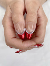 Load image into Gallery viewer, Hand-Painted Pearl Whisper Almond Shaped Nails with Sticky Tabs &amp; Kit A136