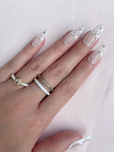 Load image into Gallery viewer, Hand-Painted Arctic Veil Coffin Press-On Nails with Sticky Tabs &amp; Kit A072