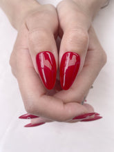 Load image into Gallery viewer, Hand-Painted Silk Bow Almond Shaped Nails with Sticky Tabs &amp; Kit A024