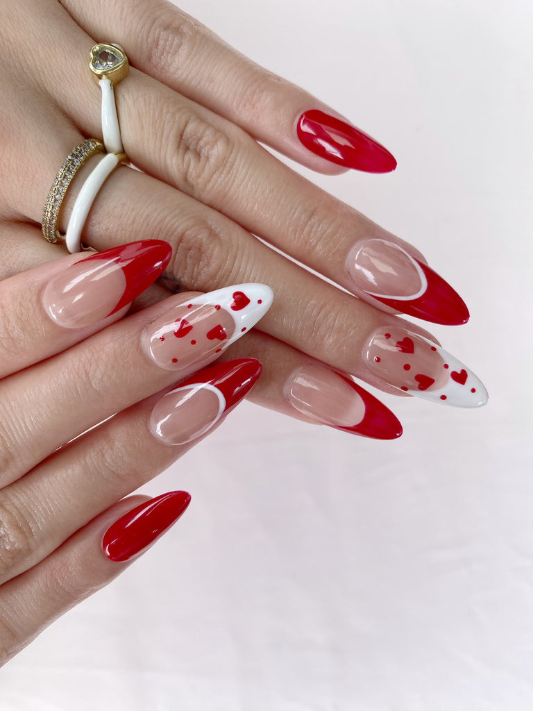 Hand-Painted Floating Pulsen Almond Shaped Nails with Sticky Tabs & Kit A115