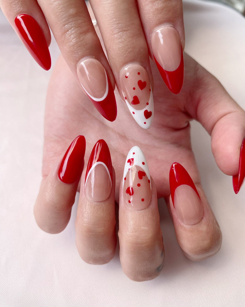Hand-Painted Floating Pulsen Almond Shaped Nails with Sticky Tabs & Kit A115