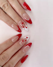 Load image into Gallery viewer, Hand-Painted Floating Pulsen Almond Shaped Nails with Sticky Tabs &amp; Kit A115