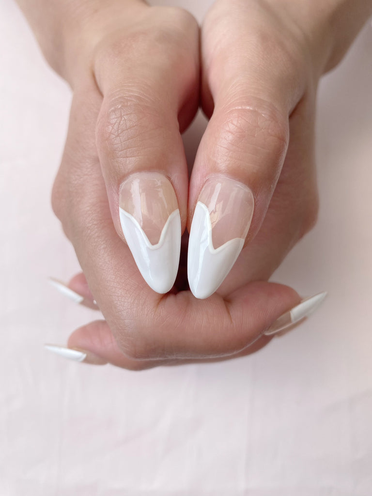 Hand-Painted Jade Serenity Almond Shaped Nails with Sticky Tabs & Kit A131