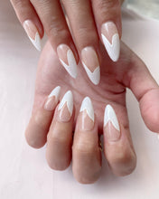 Load image into Gallery viewer, Hand-Painted Jade Serenity Almond Shaped Nails with Sticky Tabs &amp; Kit A131