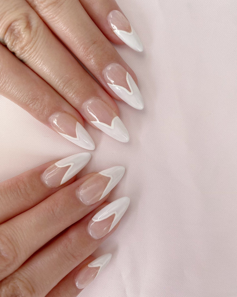 Hand-Painted Jade Serenity Almond Shaped Nails with Sticky Tabs & Kit A131