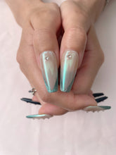 Load image into Gallery viewer, Hand-Painted Obsidian Moth Coffin Press-On Nails with Sticky Tabs &amp; Kit Y101