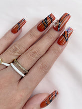 Load image into Gallery viewer, Hand-Painted Rust Wing Coffin Press-On Nails with Sticky Tabs &amp; Kit Y097