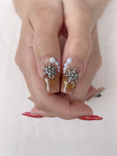Load image into Gallery viewer, Hand-Painted Cemetery Roses Coffin Press-On Nails with Sticky Tabs &amp; Kit Y028