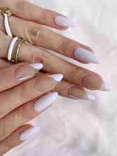 Load image into Gallery viewer, Hand-Painted Linear Whisper Almond Shaped Nails with Sticky Tabs &amp; Kit A035