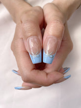 Load image into Gallery viewer, Hand-Painted Picasso’s Blue Coffin Press-On Nails with Sticky Tabs &amp; Kit A079