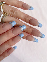 Load image into Gallery viewer, Hand-Painted Picasso’s Blue Coffin Press-On Nails with Sticky Tabs &amp; Kit A079