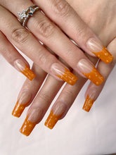 Load image into Gallery viewer, Hand-Painted Watercolor Bouquet Coffin Press-On Nails with Sticky Tabs &amp; Kit A119