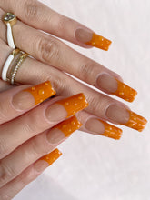 Load image into Gallery viewer, Hand-Painted Watercolor Bouquet Coffin Press-On Nails with Sticky Tabs &amp; Kit A119