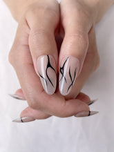 Load image into Gallery viewer, Hand-Painted Thorned Valentine Almond Shaped Nails with Sticky Tabs &amp; Kit Y034