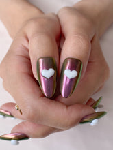 Load image into Gallery viewer, Hand-Painted Dipped in Gold Almond Shaped Nails with Sticky Tabs &amp; Kit Y102