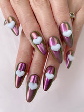 Load image into Gallery viewer, Hand-Painted Dipped in Gold Almond Shaped Nails with Sticky Tabs &amp; Kit Y102