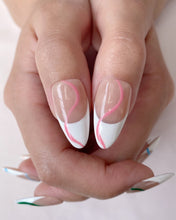 Load image into Gallery viewer, Hand-Painted Messy and Casual Almond Shaped Nails with Sticky Tabs &amp; Kit A151