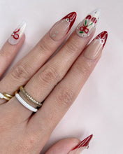 Load image into Gallery viewer, Hand-Painted Christmas Twinkle Almond Shaped Nails with Sticky Tabs &amp; Kit A152
